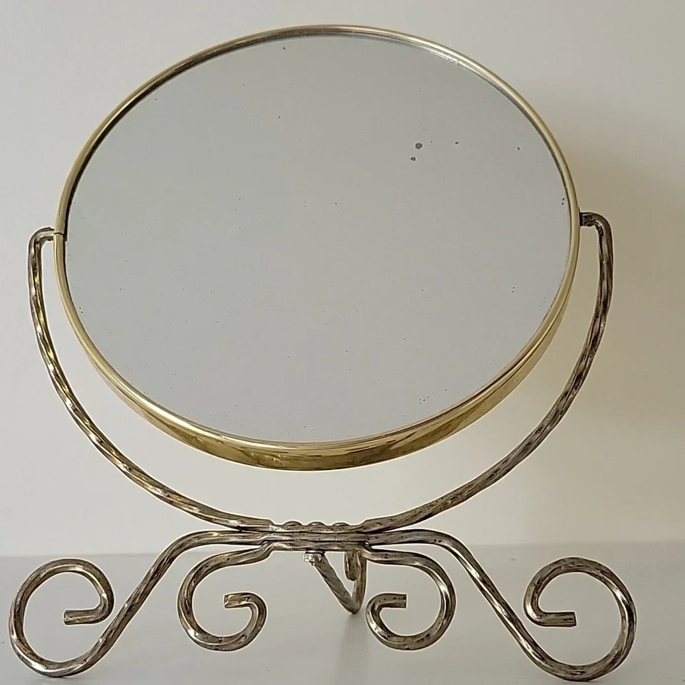 Vintage Brass Mirror